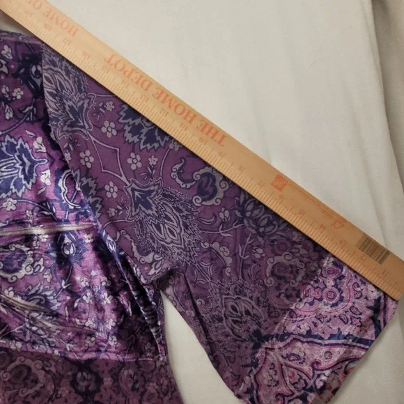 One World Violet Charming Art Purple Paisley Lace Embellished Tunic Top XL - Picture 12 of 15